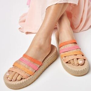 NWOB L*Space Matisse Raffia Gwen Platform Sandals - 10